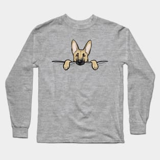 Cute German Shepherd Dog Peeking Long Sleeve T-Shirt